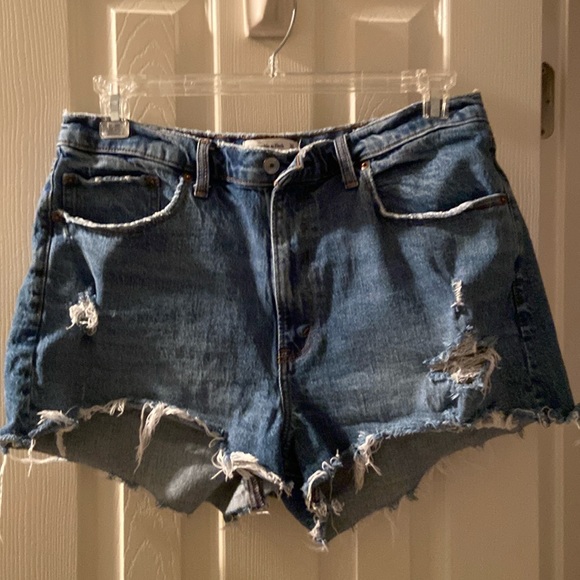 Abercrombie & Fitch Pants - Abercrombie & Fitch Blue Distressed Jean Shorts